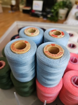 Four 1200 Yd Rolls Light Blue Speedie Sewing Thread