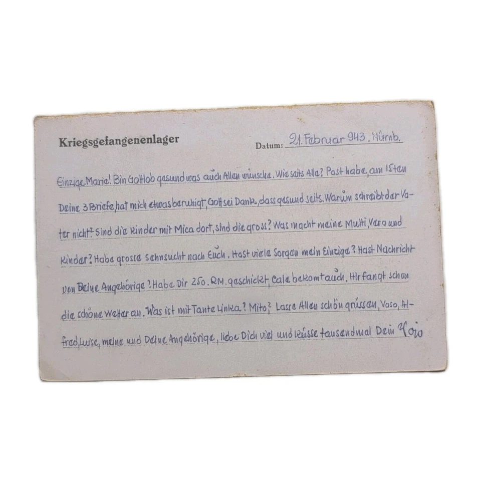 STALAG Kriegsgefangenenpost Stalag Offizierslager XIII B Nürnberg 1943 m. Inhalt - Bild 2 von 2