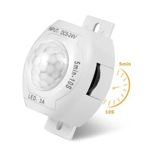 DC 24V Highly Sensitive PIR Motion Sensor Light Switch Time Delay for LED Strip