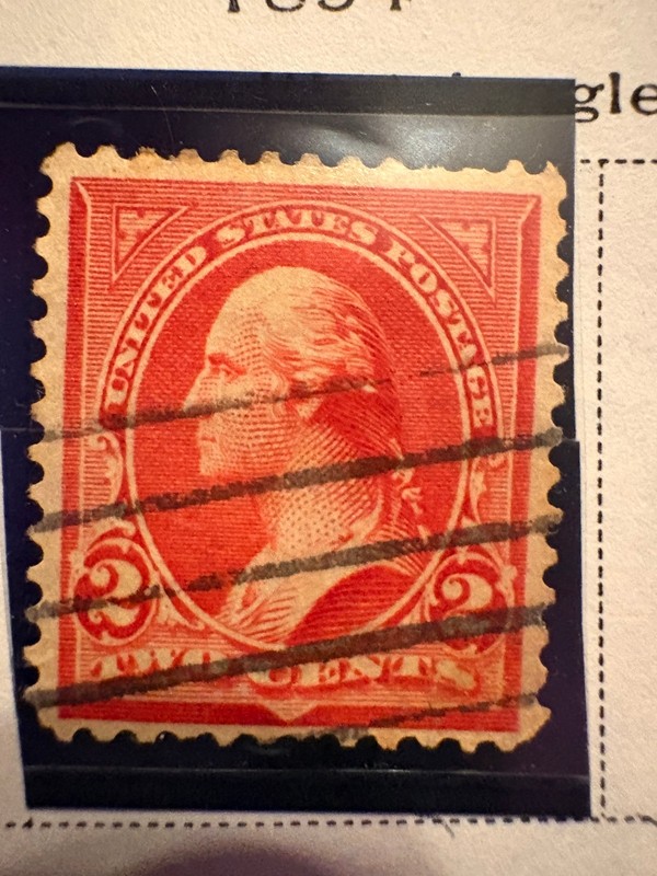 US Postage Stamp George Washington Two Cent 2¢ Red Stamp 1898 - 1902 Shield Rare