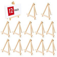12PCS Wood Easels, 9 Inches Tabletop Easels, Art Craft Painting Easel Stand f...