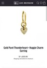 Lee Brevard 18k Gold Pavé Thunderheart Huggie Charm With 14k Hoop Earring Single — photo 3