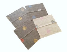 MARCATO tessuto stoffa 4 scampoli Scampolo DAMASCO SPOLINATO LINO Jaipur LUSSO