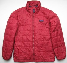 Patagonia 119 Nano Puff Brick Quilted Puffer Jacket Kids Girls Boys M 10 Red