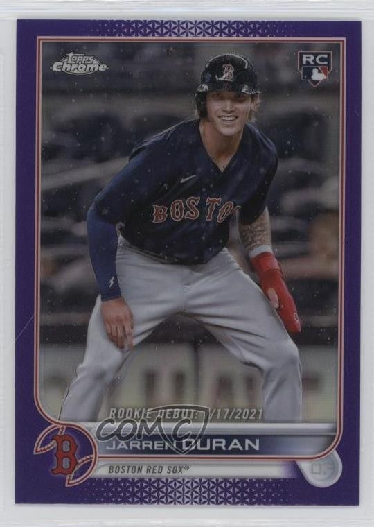 2022 Topps Chrome Update Debut Purple Refractor Jarren Duran Rookie RC 1g5d
