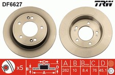 2 x TRW DF6627 Disque de frein pour HYUNDAI,KIA