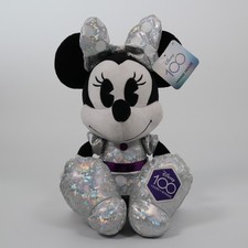 Disney 100 Years of Wonder Minnie Mouse Plush Toy Silver Sparkle Limited Edition