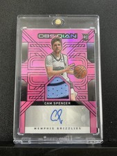 2024-25 Panini Obsidian Cam Spencer #RJI-SPC Rookie Jersey Ink Pink  #/49