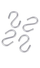 SSWBasics 1 ½ inch Chrome S-Hooks for Wire Grid - Pack of 20- Black Metal S
