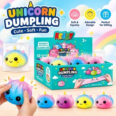 Cute Unicorn Squish & Squeeze Dumpling Toys - Sensory 2 Pack