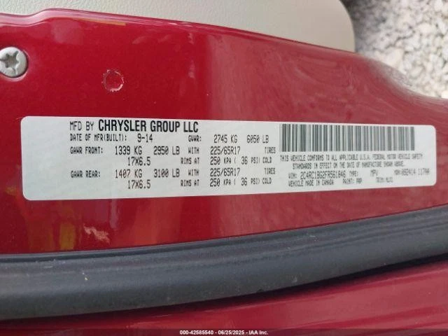 Used Front HVAC Blower Motor fits: 2015 Chrysler Town & country front Front Grad - Image 3 of 4