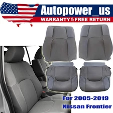 For Nissan Frontier 2005-2019 Driver&Passenger Bottom-Top Cloth Seat Cover Gray