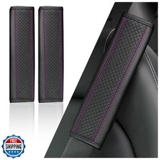 Figpade 2PCS Car Seat Belt Cover Pad,Breathable Leather Seatbelt