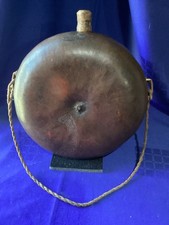 Vintage African gourd water carrier,cork stopper string strap 21cm high
