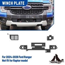 For 2024-2026 Ford Ranger Front Bumper Steel Black Winch Mounting Plate 12000lbs
