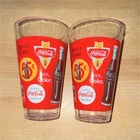 Coca-Cola Set of 2 Red Glasses Vintage Advertising Design Soda Theme
