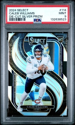 2024 PANINI SELECT DIE-CUT SILVER PRIZM #114 CALEB WILLIAMS ROOKIE RC PSA 9