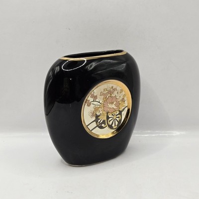 Vintage Vase by Westland Japan The Art of Chokin 24k Gold Edged 4.5''H , 4.25''W