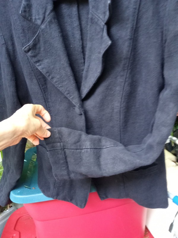 Luzifer Berlin Black Jacket Sturdy Linen XL From Germany With Light Shoulder Pad