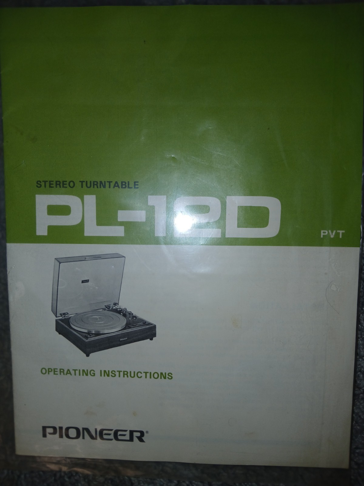 Original Pioneer PL-12D – Operating Instructions