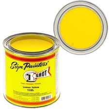 1 Shot Lettering Enamel Lemon Yellow 132L   4oz Pinstriping Paint