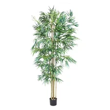 The Mod Greenhouse 84 In. Artificial Real Touch Bamboo Tree in Black Matte Plant