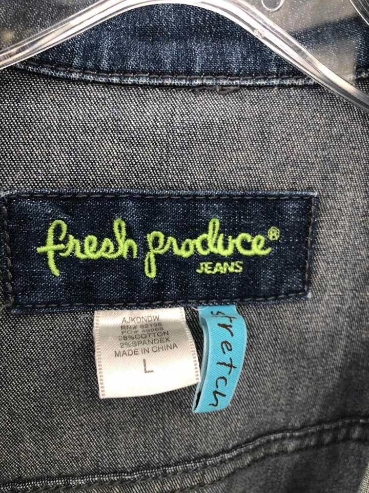 Chaqueta de jean Fresh Produce azul talla grande de segunda mano Foto 3 de 3