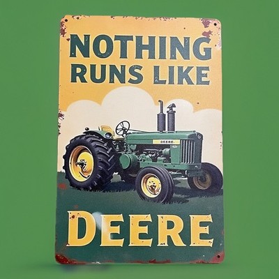 Blechschild John Deere Traktor Schlepper  Werkstatt Werbeschild 20x30cm Vintage