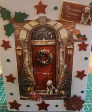 Handmade Christmas Porch Card with Envelope (“5X7”)