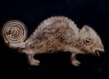 African Tribal Bronze Chameleon Art Lobi 12,5 Cm ++ Original