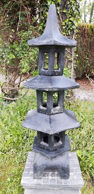 Pagode Lampe Lavastein Haus Dach Stein Beleuchtung Garten Licht Laterne Asia 