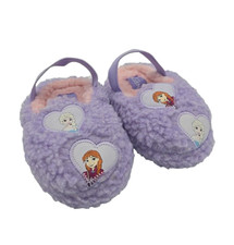 Ground Up Purple Disney Frozen Elsa  Anna Fluffy Slip On Slippers Baby Size 5/6