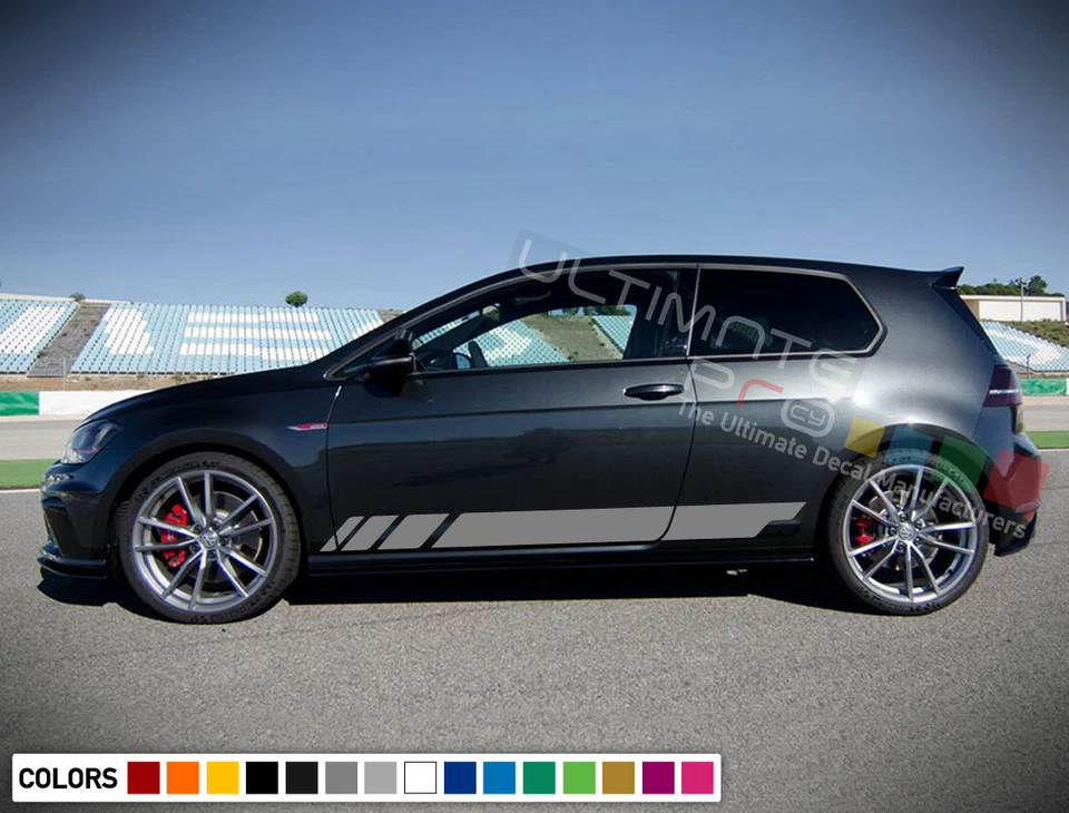 Calcomanía adhesiva vinilo rayas puertas laterales para Volkswagen Golf MK7 GTI 2017 2018 2019 Foto 4 de 4