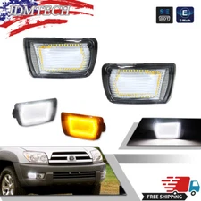 Clear Switchback LED Front Bumper Turn Signal Lights For 2003-05 Toyota 4Runner