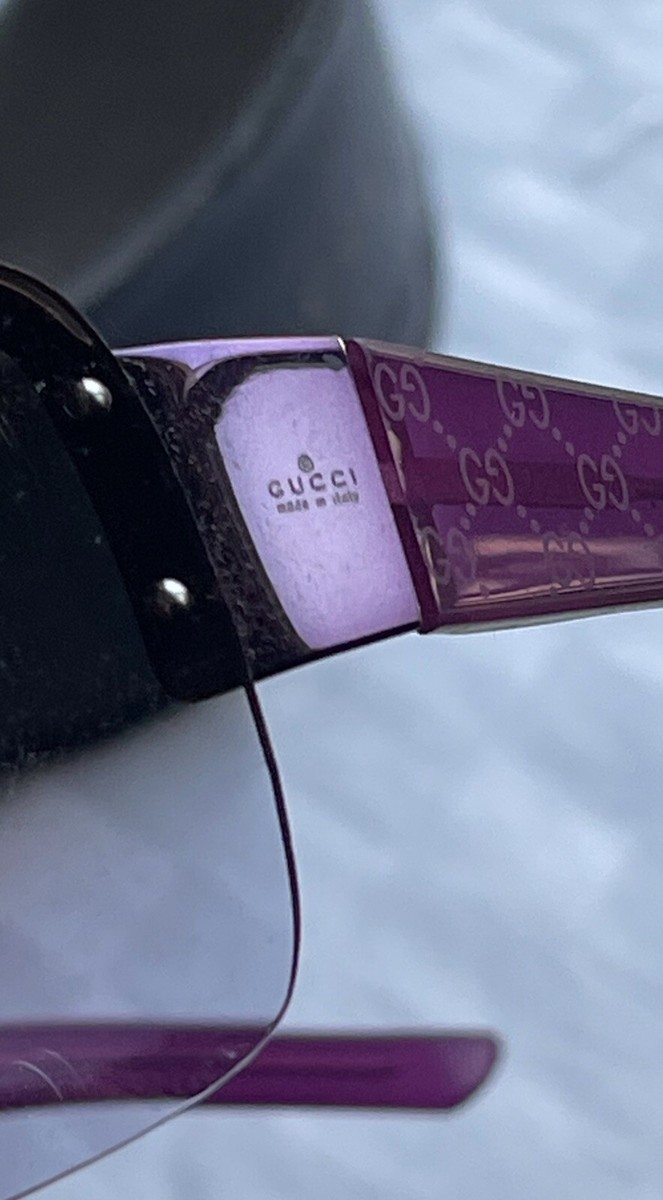 小物 00s GUCCI archive y2ksunglasses Vintage Gucci Y2K Purple Frameless Studded Sunglasses