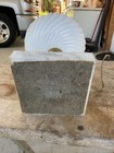 VINTAGE Marble Base White Milk Glass Swirl GWTW HURRICANE LAMP Floral Globe — photo 10