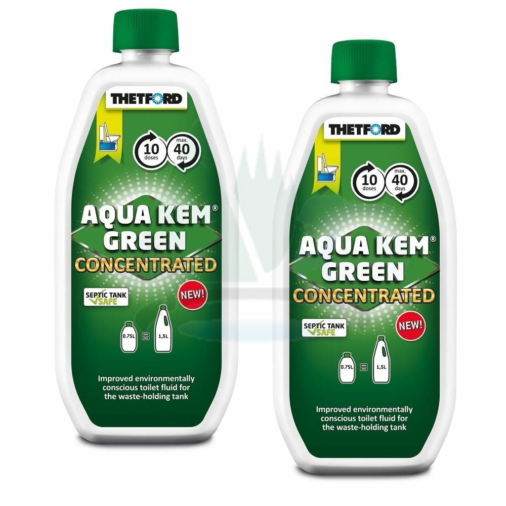 THETFORD CONCENTRATE – GREEN 0.75L - TWIN PACK TOILET WASTE CHEMICAL AQUA KEM