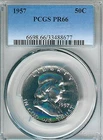 1957 Franklin Half : PCGS PR66 Blazing White