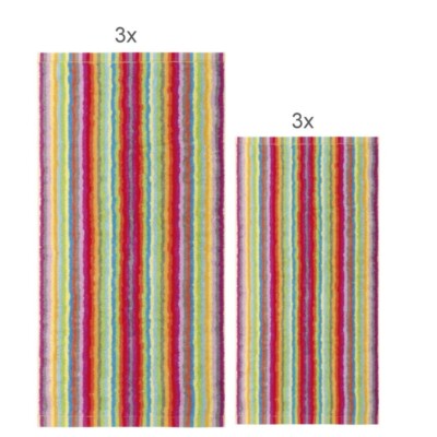 Cawö Handtuchset Life Style Streifen 7008 Farbe 25: 3x Handtuch 3x Gästetuch