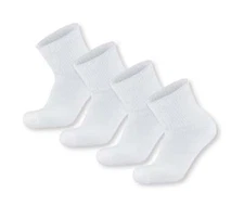 4 pairs Extra Wide Cotton Diabetic Quarter/Over-the-Ankle Health Socks (10-16)