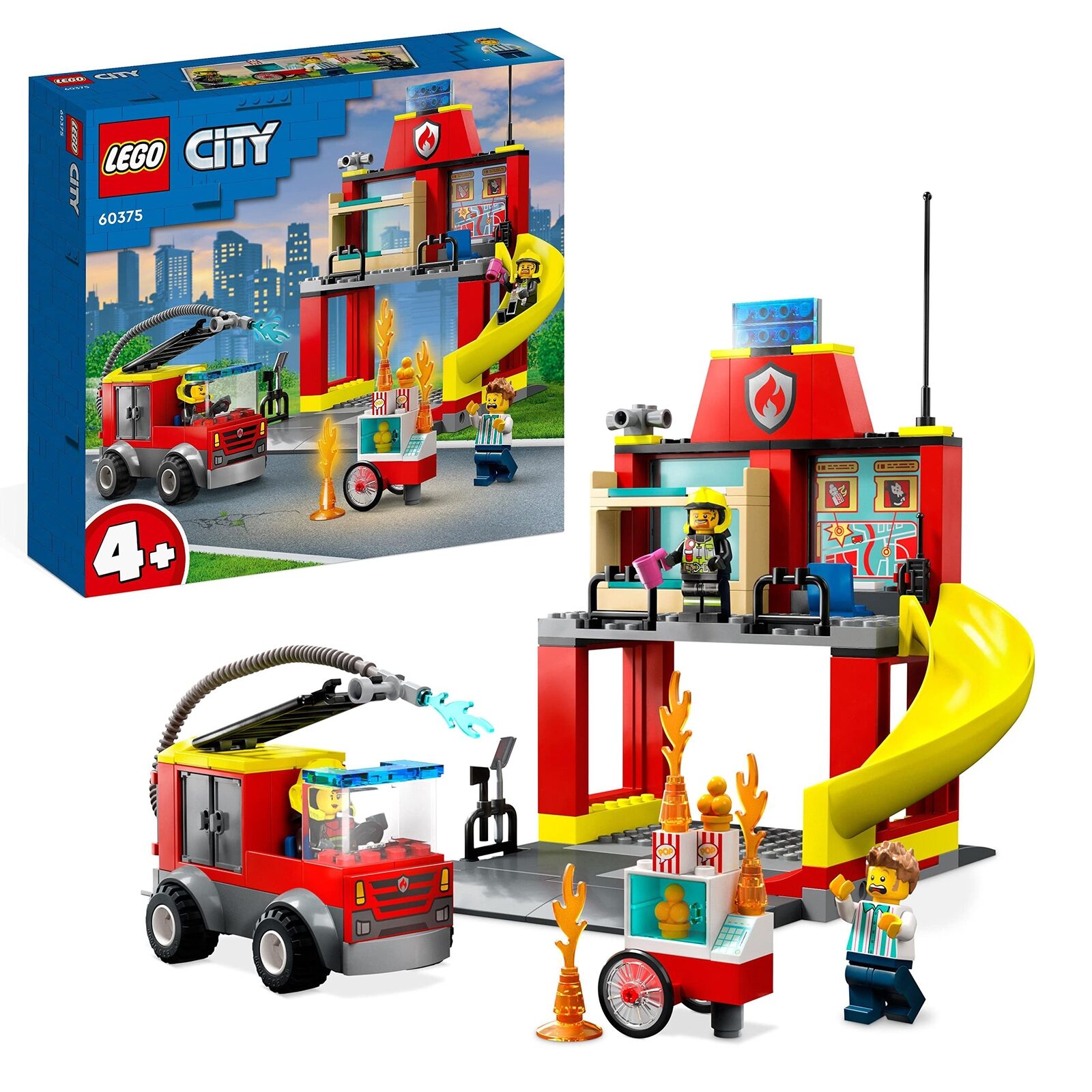 LEGO 60375 City Fire Station and Fire Engine Learning Toys for Kids 4 Plus Years
