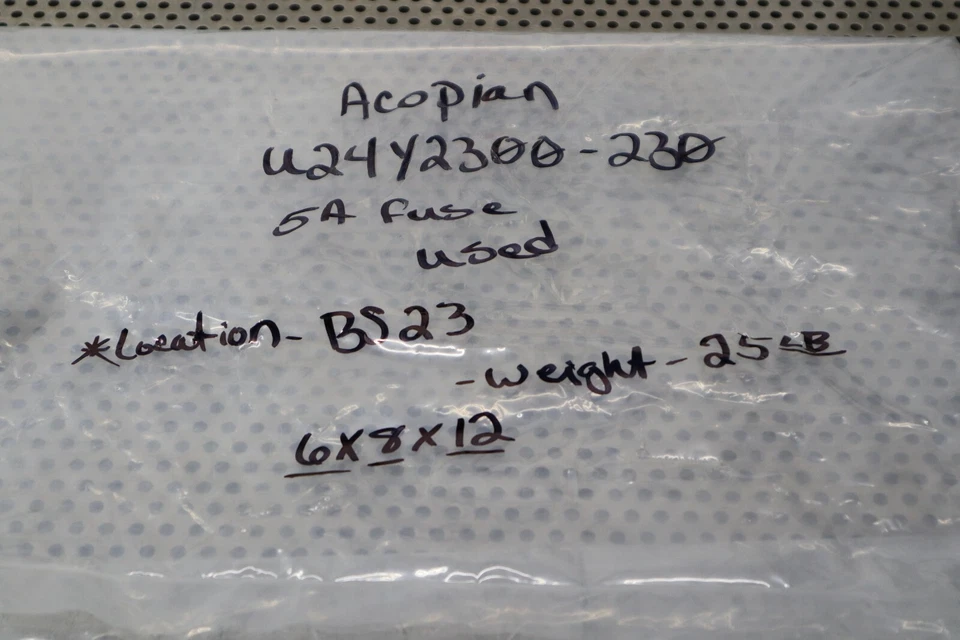 ACOPIAN U24Y2300-230 AC to DC Power Supply 5A Fuse Used With Warranty See Pics - Image 2 of 4