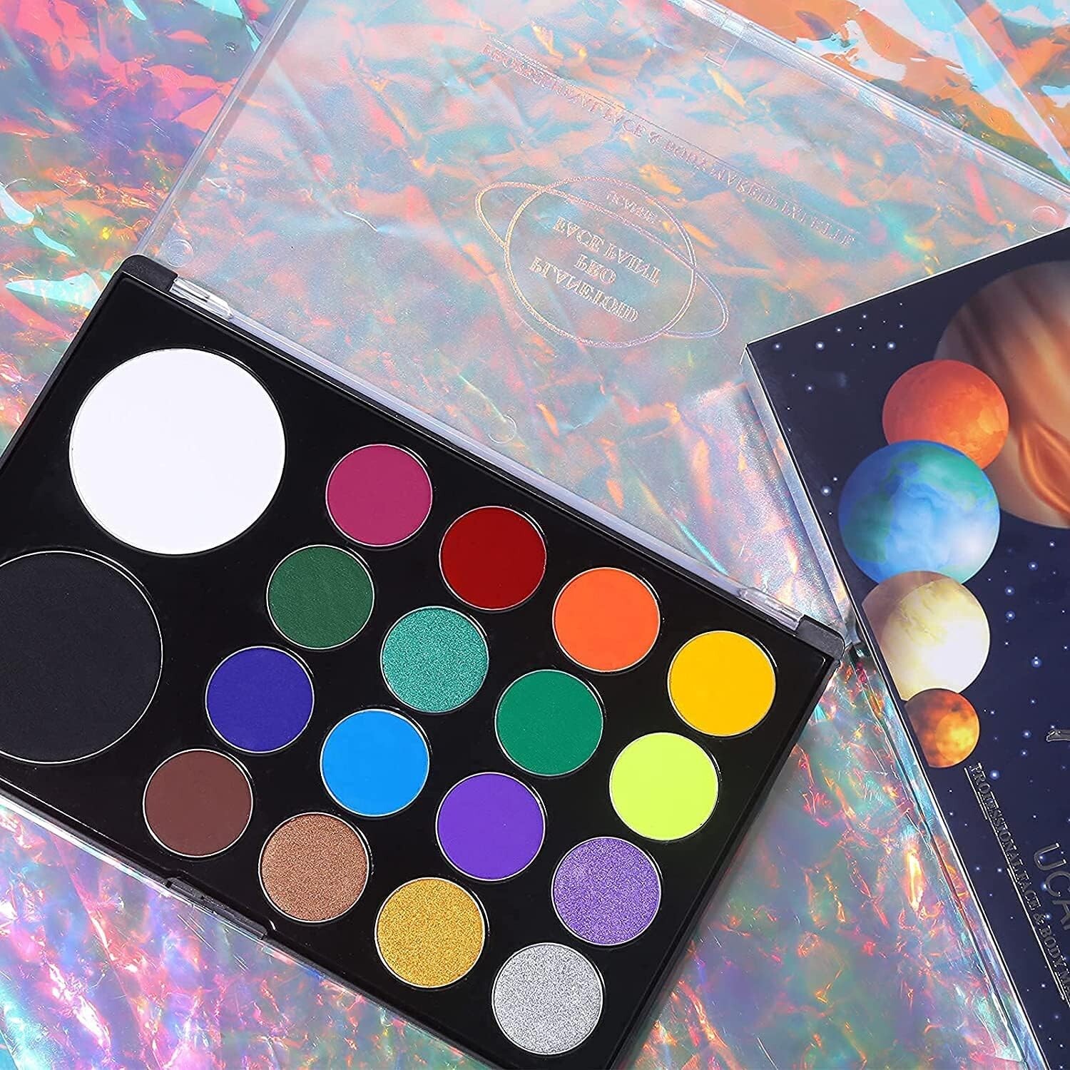 Professional 18 Color Face & Body Paint Palette - Water Activated Art Kit