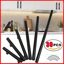 30-PACK Matte Black Kitchen Cabinet T Bar Handles Stainless Steel Drawer Pulls 