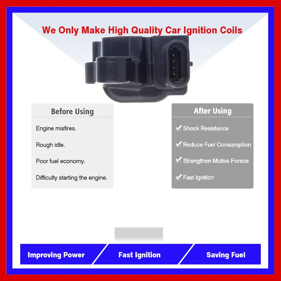 8PC UCA413 КАТУШКА ЗАЖИГАНИЯ для GMC SAVANA4500 6.0L V8 2009 2010 2011 - Изображение 2 из 4