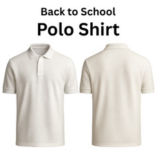 Kids Polo Shirts School Uniform Boys Girls Short Sleeve Cotton T-Shirt  Age 3-16