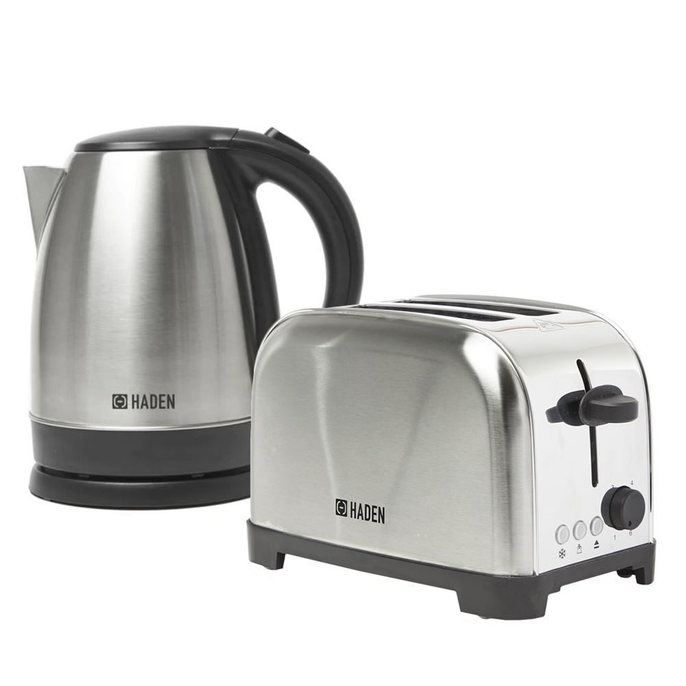 Haden Electric Kettle Slice Toaster Set Cordless Iver, Steel