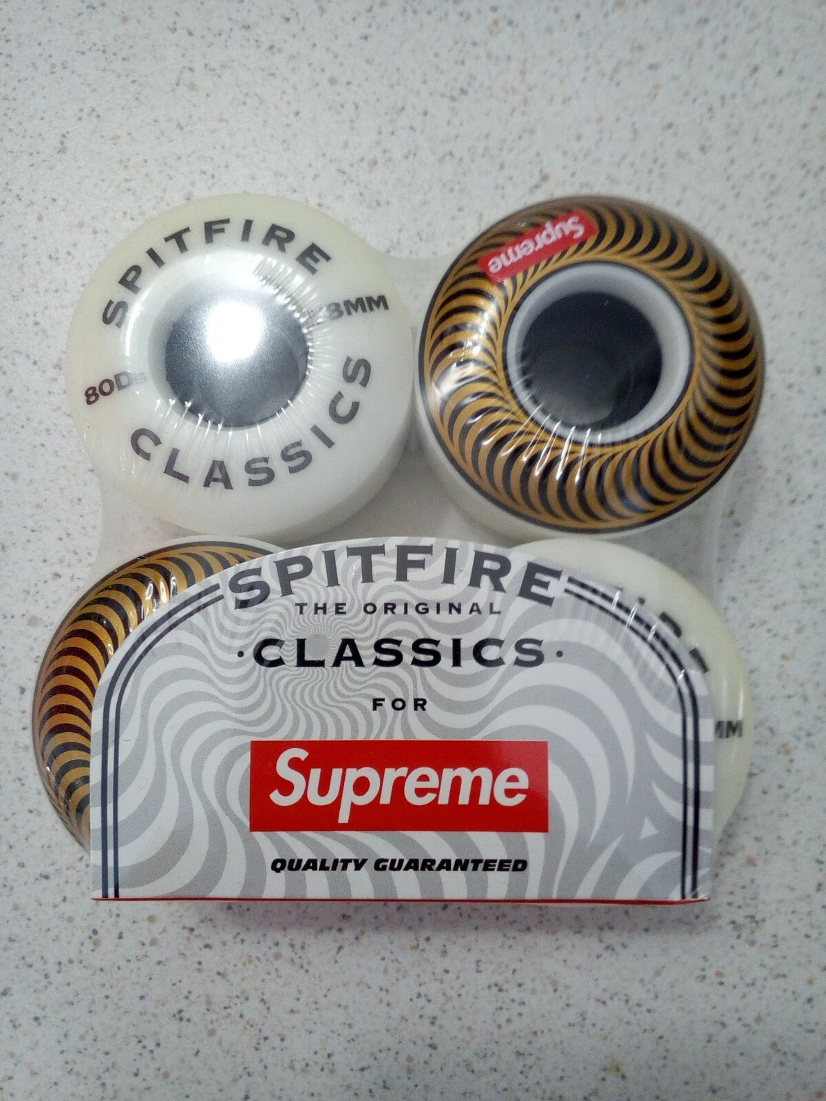 Supreme NYC Spitfire Wheels classic (set of 4) skateboard Gold 58MM