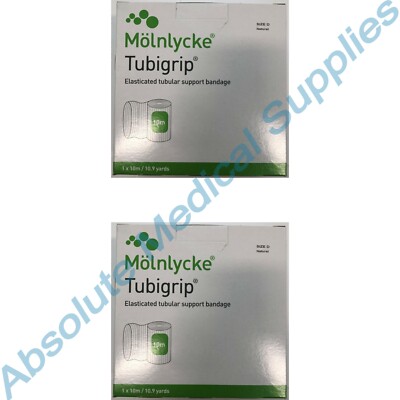 *2-Packs* Molnlycke Tubigrip Elasticated Tubular Support 10m Bandage Size-D 1437