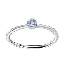 Bezel Set Blue Topaz 925 Sterling Silver Tiny Stackable Christmas Gift Ring